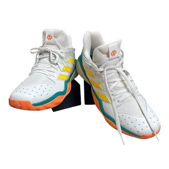 Adidas James Harden Men’s Sneakers GoWitYoMove White Yellow Orange Size 11.5 - Picture 2 of 10